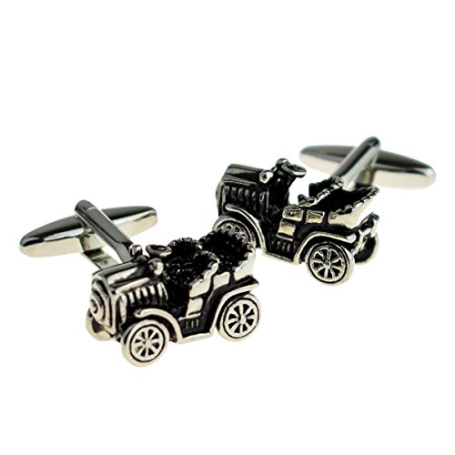 Mancuernillas retro estilo automóvil antiguo para hombre miniatura 1
