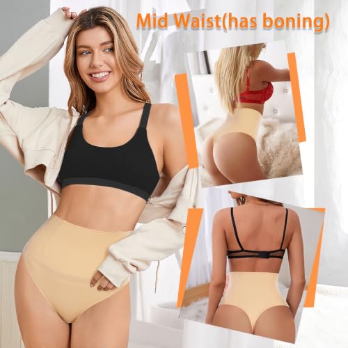 Image of Werena Tummy Control Thong Shapewear for Women Seamless Shaping Novelty Thong Panties Body Shaper Underwear