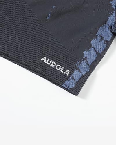 Image of AUROLA Serpent Snake Seamless Workout T-Shirts for Women,Short Sleeve Crop Top Gym Yoga Athletic Shirts Tee