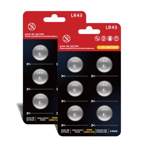 Baterías AG12 LR43 Alcalinas 1.5V Paquete 12 unidades