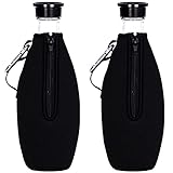 Geschützt durch eine gut anliegende Neoprenhülle verleiht diese der Flasche eine schöne dezente Optik, sorgt für extrem guten Halt selbst bei nassen Händen, es gibt auch Karabinerhaken zur Verfügbar