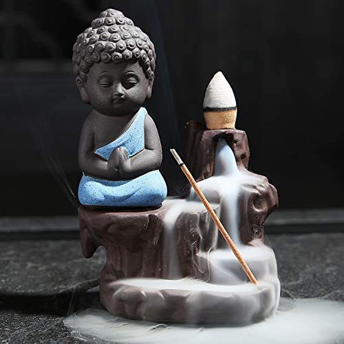 KARTIK Meditating Monk Buddha Smoke Backflow Cone Incense Holder Decorative Showpiece Multicolor with Fragrance cones (30 pieces Cones)(Conical) (B07KF87N9Y) Amazon Price History, Amazon Price Tracker
