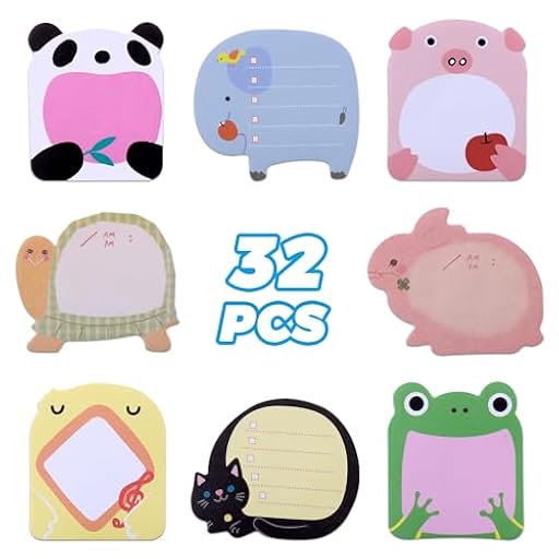 JIANTA Notas Adhesivas de Animales, 32 Piezas (640 Hojas) Notas Autoadhesivas, Mini Notas Adhesivas, 8 Estilos Sticky Notes Bonitas para Recordatorios, Planificadores, Mensajes | Ya disponible en tu tienda friki favorita! En mundofriki.es!