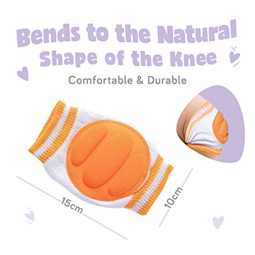 Baby Knee Pads for Crawling (3 Pairs) - Adjustable Breathable Waterproof Safety Protector for Babies, Toddlers, Infants, Boys, Girls, Kids