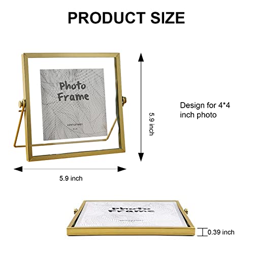 Merkunis 12 Pack 4 X 4 Inch Gold Picture Frame Gold Frames Floating Picture Frames Collection,Vintage Metal Minimal Ornate Easel Stand Picture Frames, Vertical Glass Frame For Pressed Flowers, Photos Desk Tabletop Display #TOP1