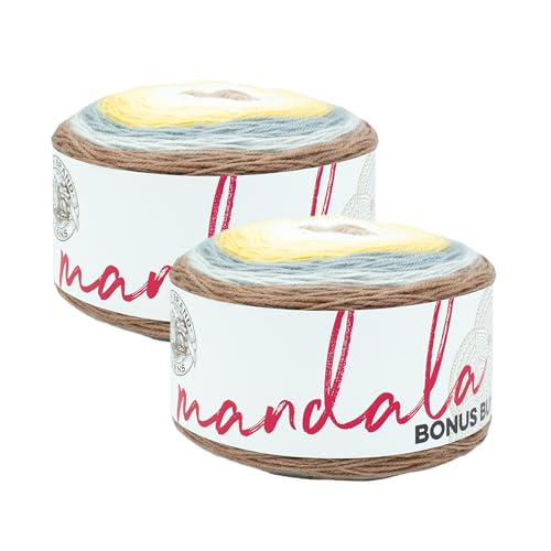 Image of Lion Brand Yarn Mandala Bonus Bundle Multicolor Yarn for Knitting, Crocheting, and Crafting, 2 Cakes, Yeti