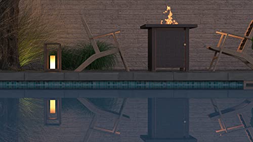 Fire Sense 63459 Somerset Steel Construction Fire Pit Table Lpg Gas 40,000 Btu Output All Seasons Outdoor Portable Firepit Includes Fire Bowl Lid, Lava Rock - Brushed Bronze Finish - Square #TOP3