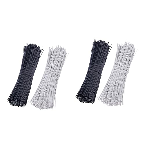 Hemobllo 2000 Peças De Laços Com Zíper Branco Preto Com Zíper Saco Branco Envoltórios De Arame Com T