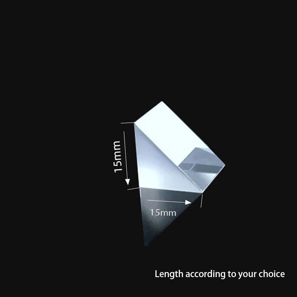 Prisma triangular, cristal óptico de 90 grados para experimentos de reflexión total, perfecto para proyectos científicos, experimentos educativos, múltiples