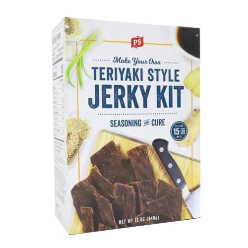 PS Seasoning Jerky Seasoning and Cure Kit (Teriyaki) - Award-Winning DIY Beef Jerky Making Kit with Seasoning Mix & Cure - Oven, Smoker, Dehydrator - Great for Beef, Turkey, Venison, Wild Game