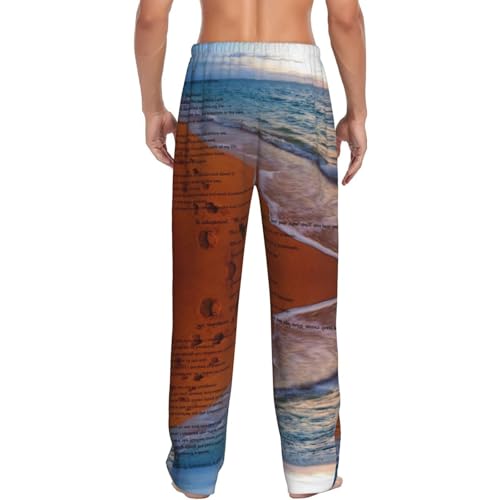 ISA IAH Men's fully printed casual pants with elastic waistband pockets, suitable for home and sleep3