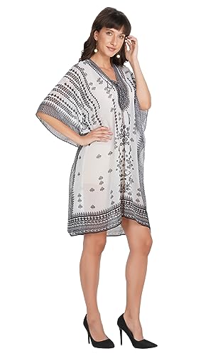 Image of RAVI RAJORIA Georgette Digital Printed Beach Wear Kaftan Blue Free Size R800 | Multi Color 2