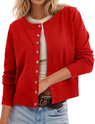 Leopard Cardigan Open Front Button Up Sweaters for Women Long Sle...