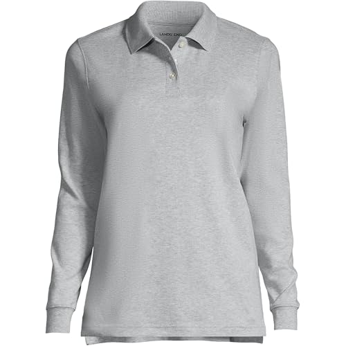 Image of Lands' End School Uniform Kids Long Sleeve Interlock Polo Shirt