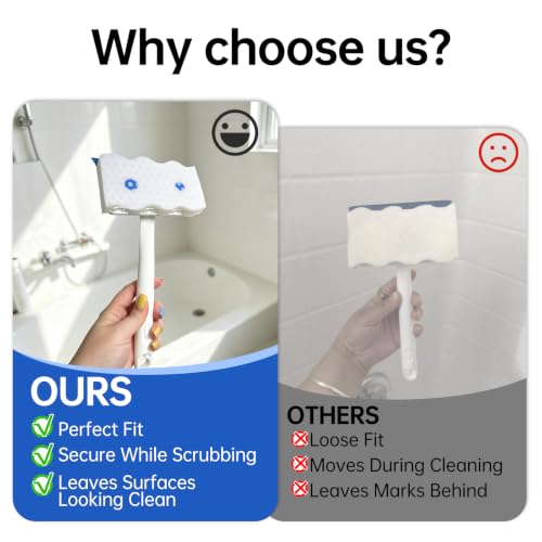 Image of Shower and Tub Scrubber Refills Compatible with Mr. Clean, 4 Pack | Magic Eraser Bathroom Cleaning Refills, All-in-One Soap Scum Remover, Built-In Cleaning Formula, Easy to Use, Great for Homes
