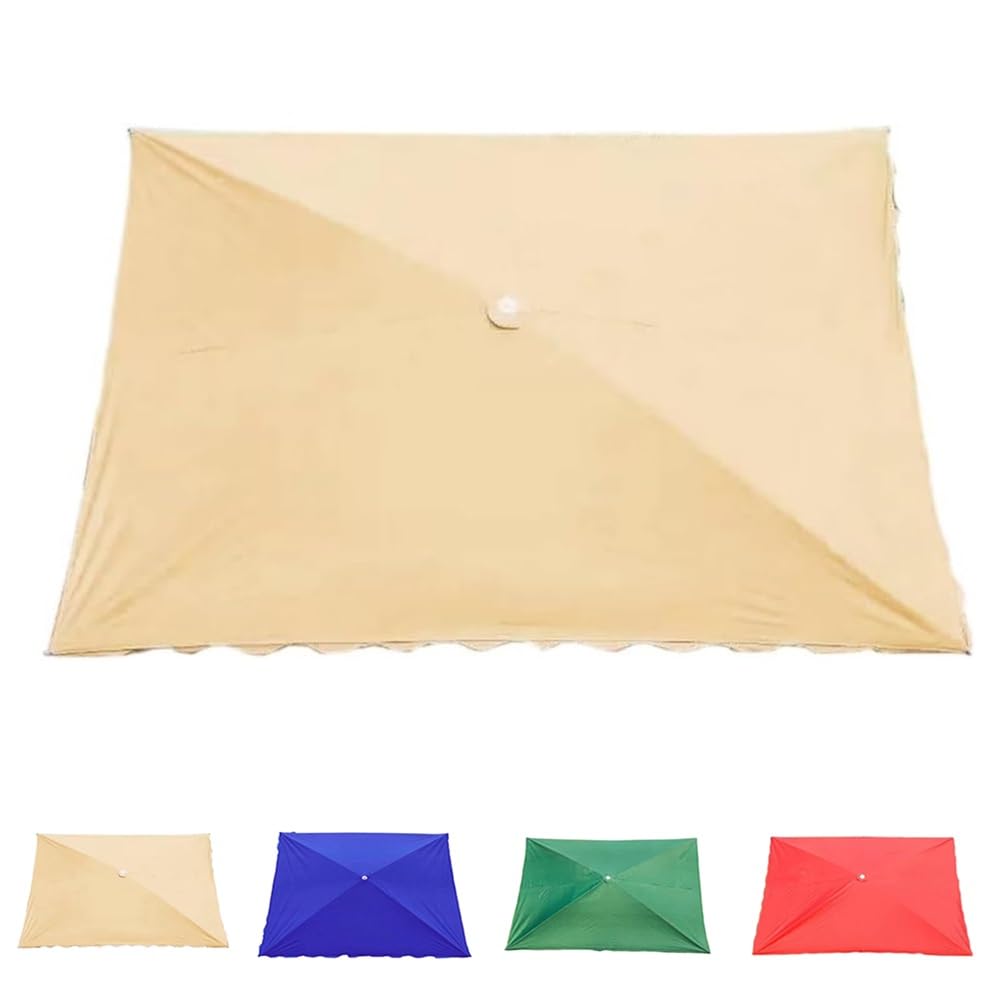 Copertura di ricambio per ombrellone da patio, rettangolare, 300 x 200 cm, per tavolo da mercato, resistente, per esterni (frontale blu, 200 x 150 cm)