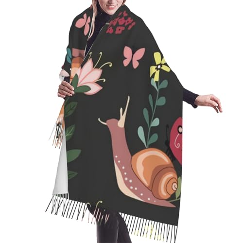 Mushrooms Imitation Cashmere Tassel Scarf Winter Scarf Autumn Softest Classic Warm