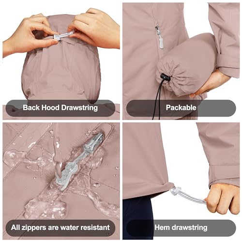 Image of 33,000ft Packable Rain Jacket for Women Waterproof Raincoats with Hood