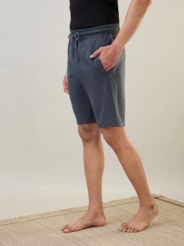 Image of SleepZ by Raymond Men Regular Fit Solid Pattern Cotton Polyester Blend Shorts