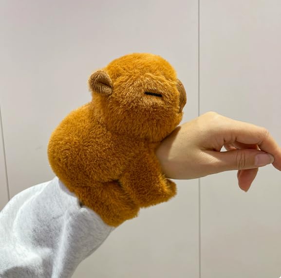 Image of Plush Slap Wristband Toy for Boys & Girls - Cute Cartoon Animal Design Soft Fur Slap Band Bracelet for Kids - Adjustable Wrist Toy