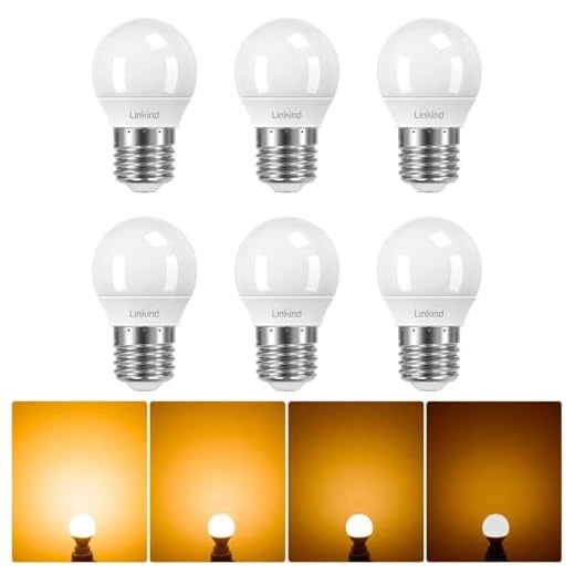 Linkind Dimbar E27 Golf P45/G45 LED-lampa 5W, ersätter 40W glödlampa, 2700K varmvit lampa med 470lm, CE/RoHS/ErP-certifierad, 6st.