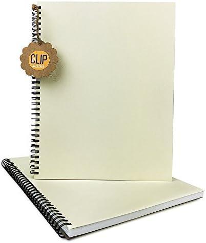 Unruled Notebook Bound with Twin Loop Wire, Natural White Authentic yet Sustainable Felt Finish Soft Cover Paper 8.5 x 11 Inches Letter Size, Blank White Paper (2 Pack, 70 Blank Sheets/140 Pages)