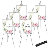 DAJAVE 6 Pack 63 Inch Display Easel Stand, Folding Easels for Display, Portable Tripod Display Easel, Black Adjustable Metal Easel for Wedding Sign, Posters, Painting
