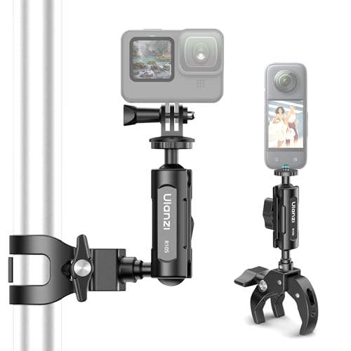 ULANZI R105 Support pour caméra avec Conception à Trois Griffes, Double tête sphérique à 360° avec vis 1/4, Adaptateur pour Smartphone/caméra d'action,...