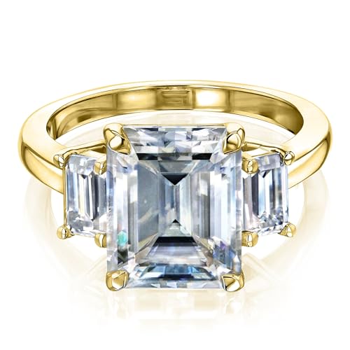 Kobelli 4.1ct tw Emerald Moissanite Three Stone Engagement Ring (GH/VS)2