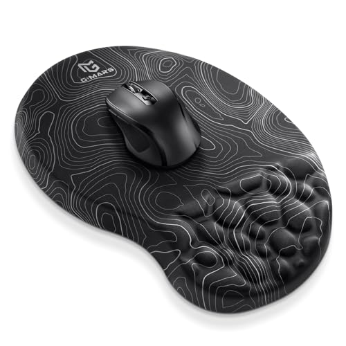 Tapis de souris ergonomique XL grand espace de déplacement avec support poignet en mousse confort