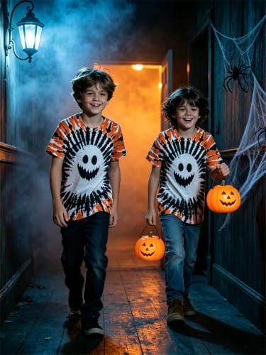 Image of Boys Tie Dye Shirt Size 4-14 Hippies Senior Rainbow Tees T Shirts for Kids