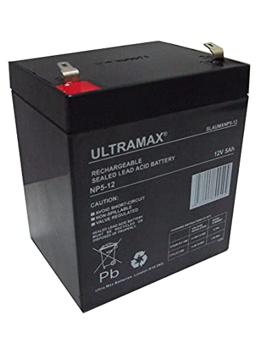 Ultramax NP5-12 5Ah 12v (as 4ah & 4.5ah) Lead-Acid Rechargeable Battery