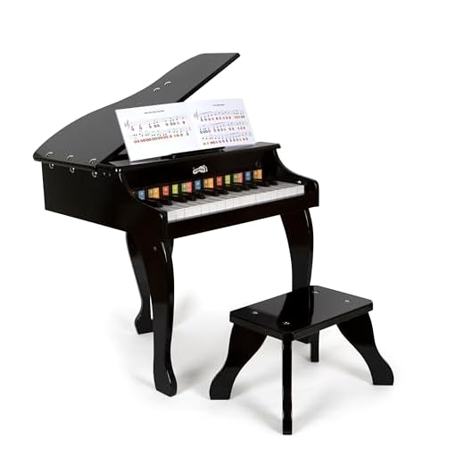 Small Foot Piano de Cola Infantil en Madera, Piano electrónico de Madera con Taburete, niños a Partir de 3 años, 12622