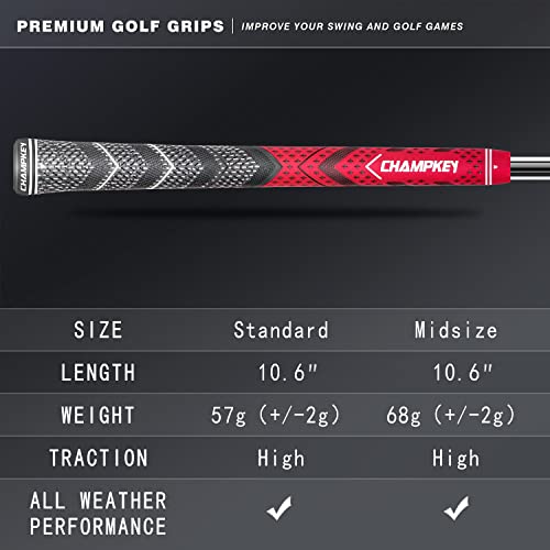 Image of Champkey Victor Hybrid Golf Grips Set of 13(5 Oz Solvent,Blade,15 Tapes & Vise Clamp Available)-Choose Between 13 Grips & All Repair Kits and 13 Grips & 15 Tapes