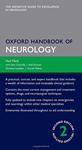 Oxford Handbook of Neurologyby Manji, Hadi, Connolly, Seán, Kitchen, Neil, Lambert, Christian, Mehta, Amrish (October 16, 2014) Paperback book cover