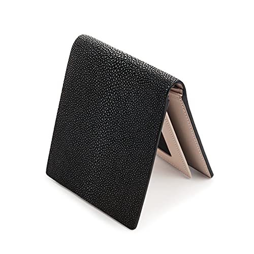 White Pearl Black Polished Stingray Leather Wallet4