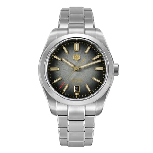 San Martin Men Watch SN0144-GX 9015 Automatic Mechanical Movement Sapphire Glass 10 Bar Diving Watch for Men (Black Dial 39mm)
