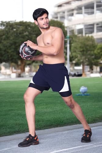 Image of RynoGear Men's 2 in 1 Quick Dry Shorts with Liner and Towel Loop Gym & Running Shorts for Men with Inner Phone Pocket