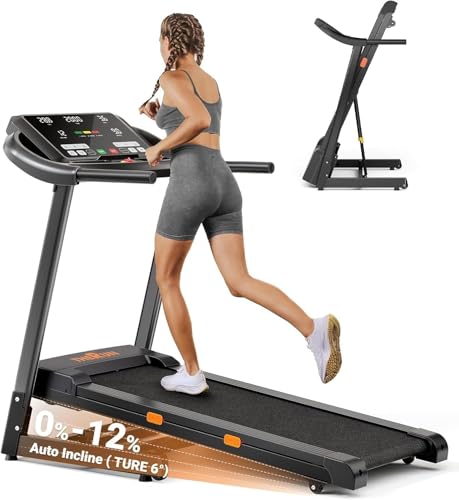 THERUN Incline Treadmill, 0-12% Auto Incline Treadmills for Running and