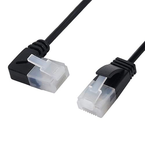 Vista 21 de xiwai Cable Ethernet Cat6 ultradelgado RJ45 en ángulo a recto UTP Cable de conexión de 90 grados Cat6a LAN para portátil router TV Box (6.6 ft)