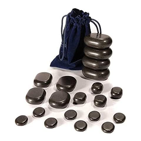 WellTouch Hot Stone Massage Set | 20 Basalt Massagesteine| Optimal als Hot Stone Einsteiger-Set | Geeignet für Privatanwender | Ideal für Spa, Massagetherapy & Entspannung Cover