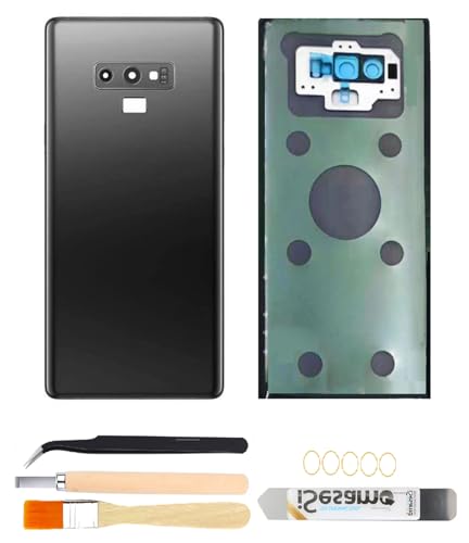 Image of Galaxy Note 9 Rear Back Cover Replacement with Pre-Installed Camera Lens+Tools+Pre-Adhesive for Samsung Galaxy Note 9 SM-N960 All Carriers (Black)