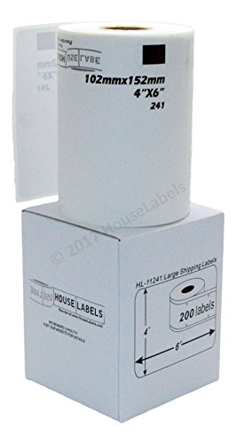 14 Rolls; 200 Labels per Roll of HouseLabels Compatible with Brother DK-1241 Shipping Labels (4