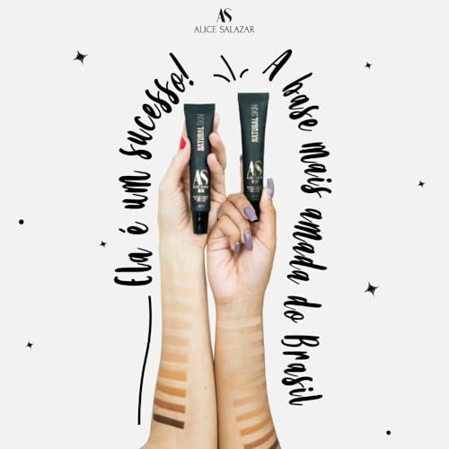 Base Maquiagem Média Cobertura Alice Salazar Skin Natural 30ml Efeito Blurring (01 NF, 30ml)