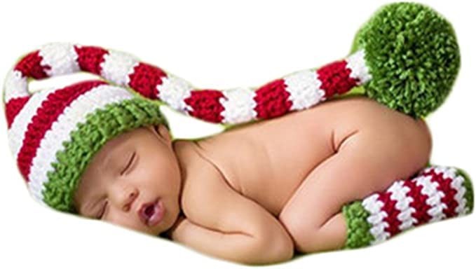 Image of Vedory Newborn Baby Photography Shoot Photo Props Outfits Crochet Knit Hat Socks for Boy Girls Photo Shoot