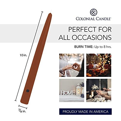Image of Colonial Candle Unscented Taper Candle, Handipt Collection, Amber, 10 in, Pack of 12 - Up to 8 Hours Burn