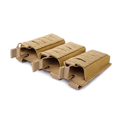 Tripple Mag Pouch Molle Open-Top Tripple Magazine Pouch For M4/M16/Ar/Ak Rifle Magazines (Army Green) #TOP4