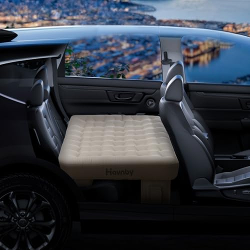 Havnby Inflatable Car Air Mattress for Back Seat Cozypad- Universal Fit SUV/Vehicle Bed Pad, TPU Material with Rechargeable Built-in Pump, Portable Camping & Travel Mattress