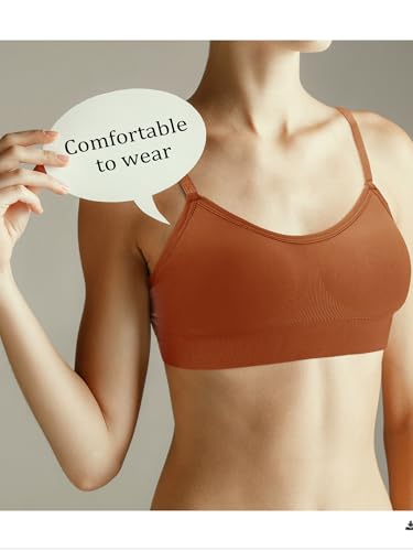 Image of Geyoga Multiple Packs Sports Bra for Women, No Underwire Wireless Bralette Support Padded Cami Bra Seamless Camisole Tank Top