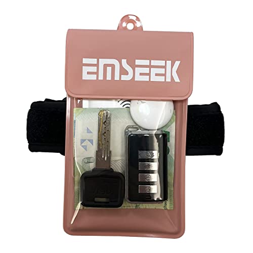 EMSEEK Waterproof Armband Wallet & Phone Pouch (Pink)